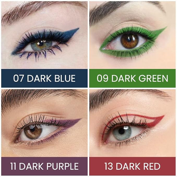 Kaely 4Pcs Dark Blue Green Purple Red Gel Eyeliner Pencil,Cream Waterproof Smudge Proof Eye Liner,Halloween Makeup,Eye Black Face Paint Lipstick Crayon,Color Colorful Eyeliner Eyeshadow Stick