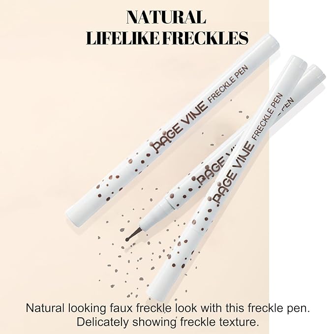2 Pack Freckle Pen,Liquid Face Fake Freckles Pens to Create Natural Freckle Makeup and Freck beauty,Fake Freckles Waterproof for Lifelike Sunkissed Makeup,Mole Pen (01Light+04Espresso)