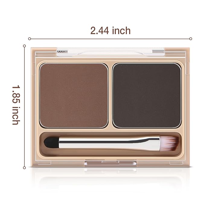 Boobeen 2-Color Eyebrow Palette, Brow Powder Makeup for Sculpting and Defining Brow, Eye Contour Kit with Brush Applicator