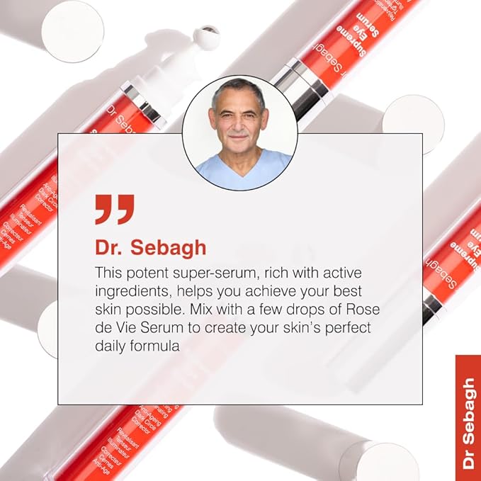 Dr Sebagh® Suprême Under Eye Tightening Serum [ADVANCED ROLL-ON FORMULA] - Under Eye Dark Circle, Puffiness, Fine Lines & Eye Bags Remover - Eye Serum Anti-Aging Wrinkles - Eye Treatment (0.51 fl Oz)
