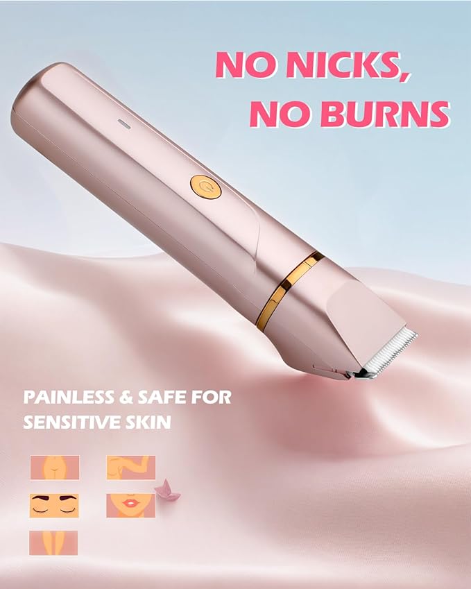 Bikini Trimmer for Women 2-in-1 – Rechargeable Electric Razors for Women, Painless Electric Shaver for Bikini, Underarm, Legs, Arms – IPX7 Waterproof, Compact Travel Design
