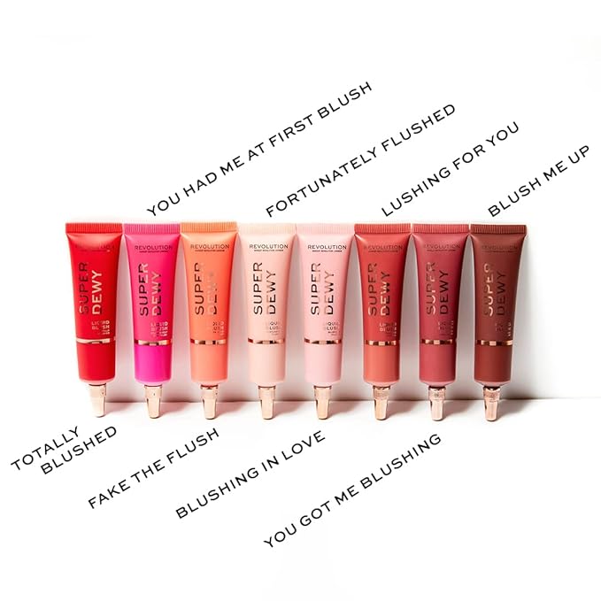 Makeup Revolution Superdewy Liquid Blush, Lightweight Buildable & Blendable Blusher for Cheeks, Ultra Pigmented, Vegan & Cruelty Free, Blushing In Love, 0.5fl.oz