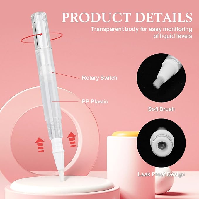 100PCS Empty Cuticle Oil Pen Transparent Twist Pens Lip 3ml