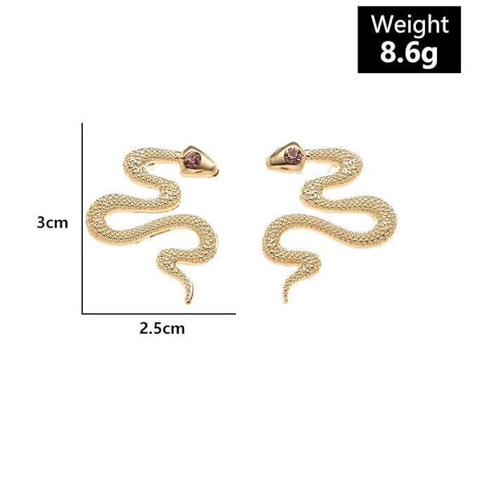 Vintage Snake Stud Earrings Gold Snake Drop Earrings Gothic Serpent Earrings Punk Viper Cobra Earrings Jewelry for Women and Girls