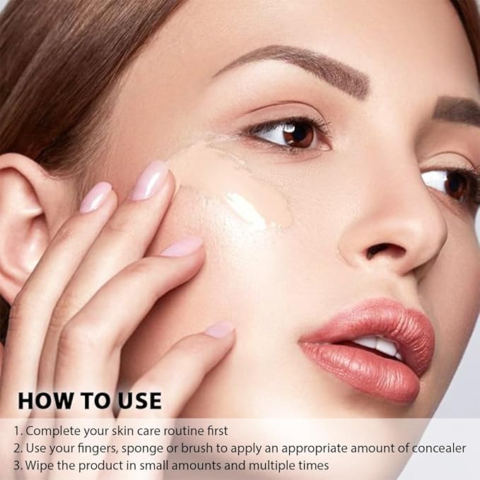 Kaely under Eye Concealer Full Coverage,Waterproof Concealer for Dark Circles,Puffiness,Redness,Cream Foundation Eye Brightener Serum,Color corrector de ojeras,Anti Aging,Natural Matte Finish,light C