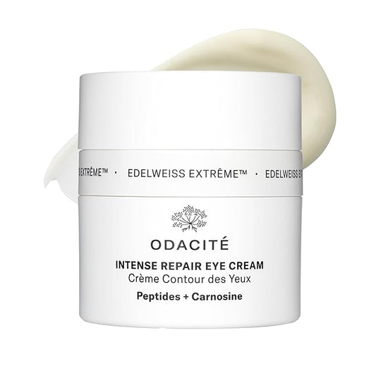 ODACITE Edelweiss Extreme Intense Repair Eye Cream - Anti-Aging Treatment with Carnosine Peptides for Youthful Eyes - Vegan Skincare - Sensitive Skin Friendly - For All Skin Types - 0.51 oz