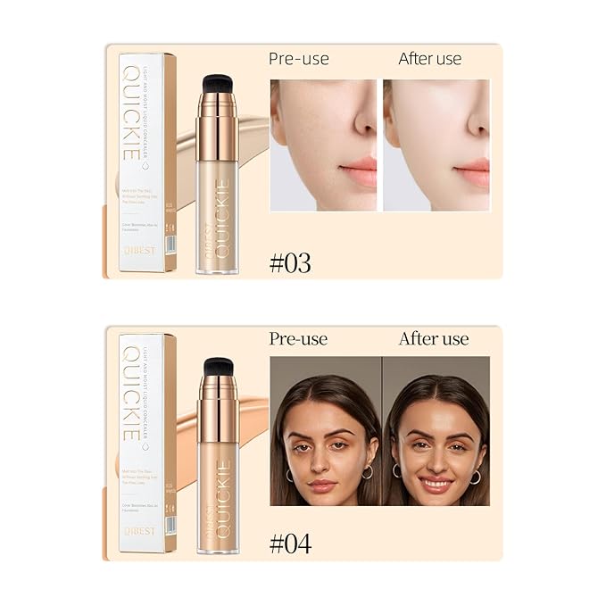 Mattte Liquid Concealer Foundation, Silky Foundation Mist Makeup, Breathable Blendable Lasting Formula, Moisturizing Repairing Makeup Primer, Flawless Coverage for Smooth Creamy Nude Finish (#03)