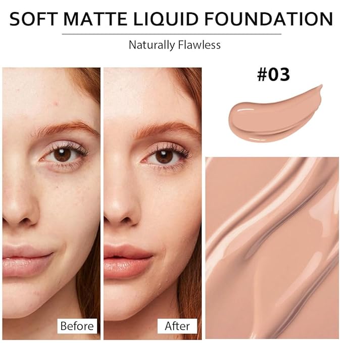 2 Pack Liquid Foundation Cream with Foundation Brush