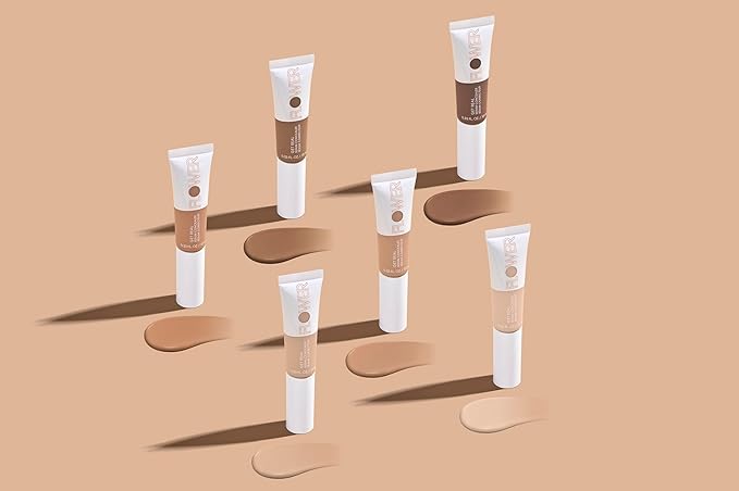 FLOWER BEAUTY By Drew Barrymore Get Real Serum Concealer - Brightens Skin + Blurs Blemishes - Hydrating Serum- Light Medium