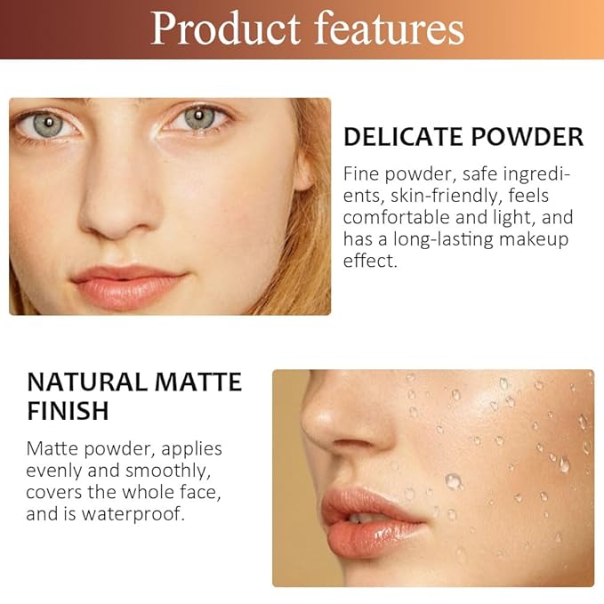 Pressed Matte Face Powder Makeup & Setting Powder 10g