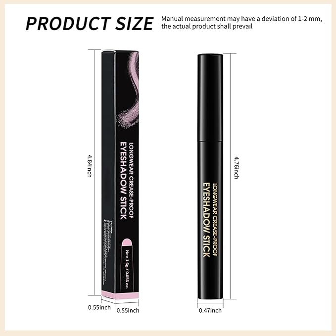 Erinde Waterproof Eyeshadow Stick, Cream Eye Shadow Stick, Long-Lasting, Crease-Proof, Cream to Powder Buildable & Blendable Eye Shadow Pencils Crayon, Vegan & Cruelty-Free, 02 Pecan