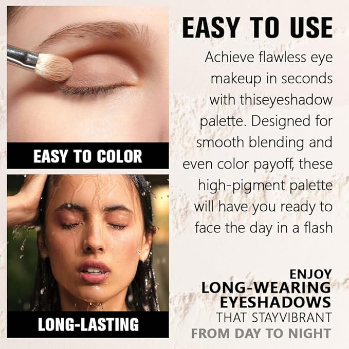 Pear White Single Glitter Eyeshadow Makeup, Neutral Powde Eye Shadow for Women, White Shimmer Singles Eyeshadow Palette Pigmented Waterproof, sombras para ojos, Girls Monochrome Eyeshadows Gift