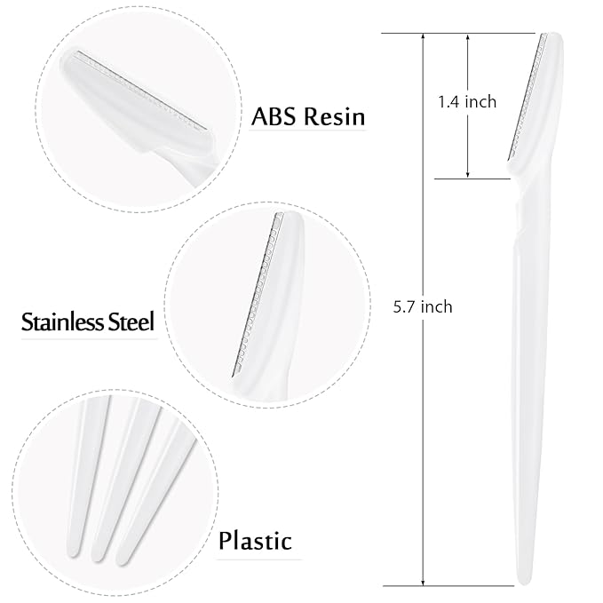 21 Pcs Eyebrow Razors, Face Razors Multipurpose, Exfoliating Dermaplaning Tools, Eyebrow Trimmers Shaver with Safety Cover, Facial Hair Removal for Women Men Body Use (White)
