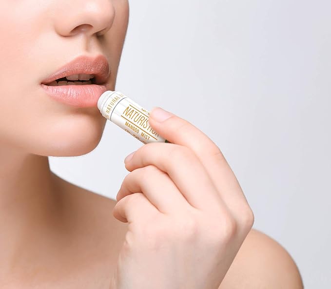 32-Pack Lip Balm in Bulk by Naturistick. Assorted Scents. 100% Natural Ingredients. Includes Mini Display Fishbowl. Best Beeswax Chapstick for Dry, Chapped Lips. Made in USA