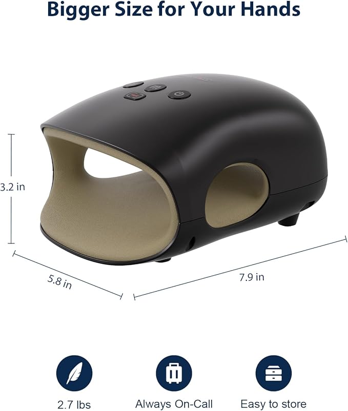 CINCOM Hand Massager - Cordless Hand Massager with Heat and Compression for Arthritis and Carpal Tunnel, Gifts for Women(Black)