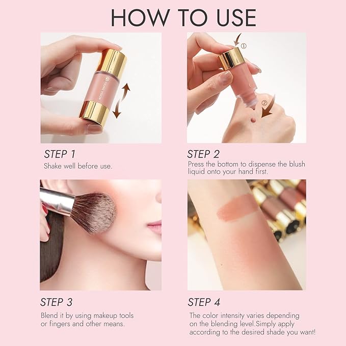 YOUNG VISION Liquid Blush Drops, Highly Pigmented Matte Cheek Tint, Easy Blending for Natural Radiant Cheek blusher Makeup,Lightweight, Long Lasting