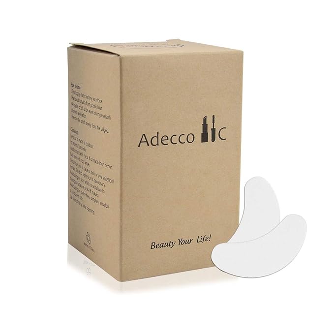 Adecco LLC 50 Pairs Eye Gel Pads, Eyelash Extension Under Eye Pads, Lint Free Lash Extension Under Eye Gel Patches for DIY False Eyelash Extension Makeup Supplies, Eye Mask Beauty Tool