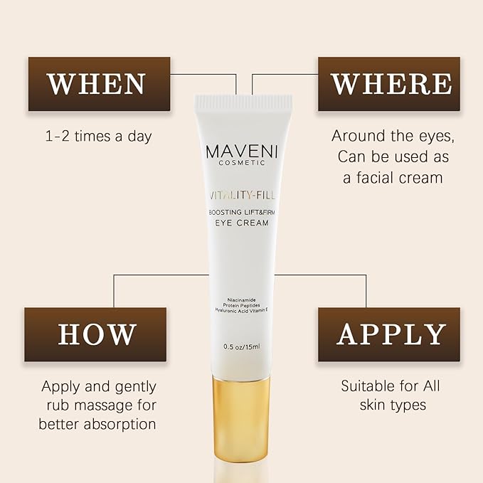 Vitality-Fill Boosting Eye Cream, Natural Anti Aging Under Eye Cream Lift & Firm,Reduce Wrinkles,Fine Lines,and Under Eye Bags,Dark Circles Under Eye Cream
