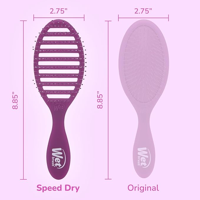 Wet Brush Speed Dry Hair Brush, Purple Frost - Vented Design & Soft HeatFlex Bristles Are Blow Dry Safe - Ergonomic Handle Manages Tangles - Pain-Free Hair Accessories