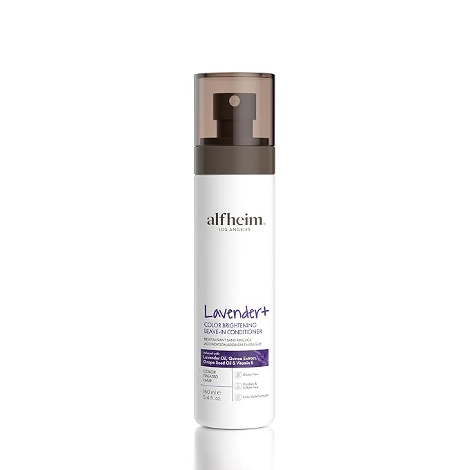 ALFHEIM Lavender Purple Leave-In Conditioner Spray Repairs Blonde & Gray Hair Strengthens Dry Damaged Strands Lightweight Non-Sticky Formula Paraben & Sulfate-Free for On-the-Go & Post-Color Care