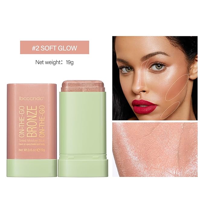 Multi-Use Makeup Blush Stick, Cream Blush Stick, Tinted (2#Soft Glow)