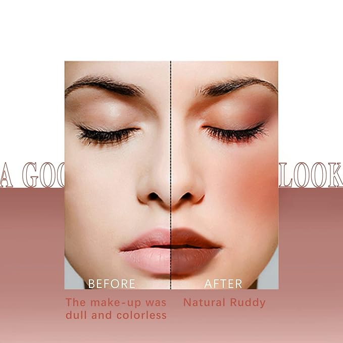 Cream Blush Stick for Cheeks Makeup, Waterproof Face Rose Red