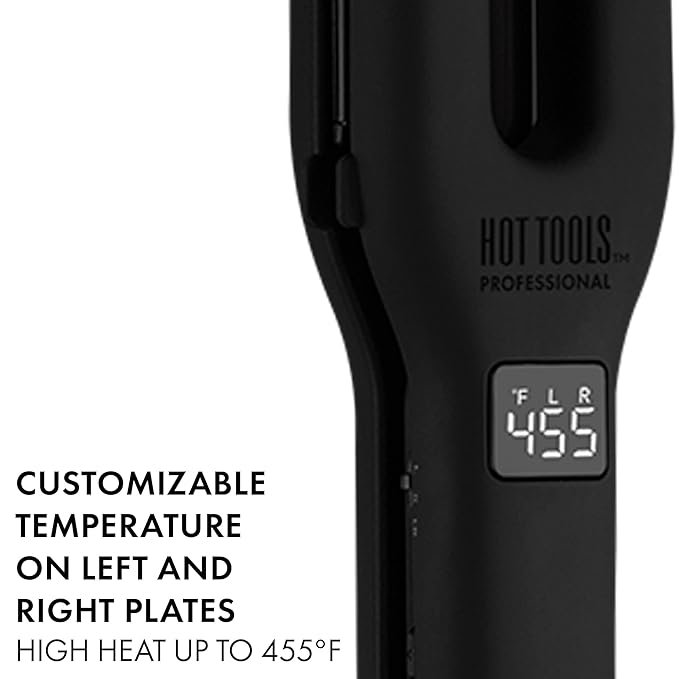 Hot Tools Pro Artist Black Gold Double Straight Dual Plate Hair Straightener | Faster Styling and Reduced Damage