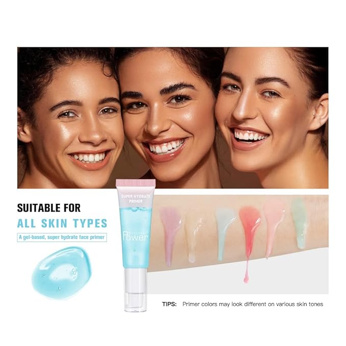 Super Hydrate Primer - Translucent Gel Formula for Long-lasting Makeup | Works on All Skin Types and Tones, Perfect Pre-makeup Primer (01 clear)