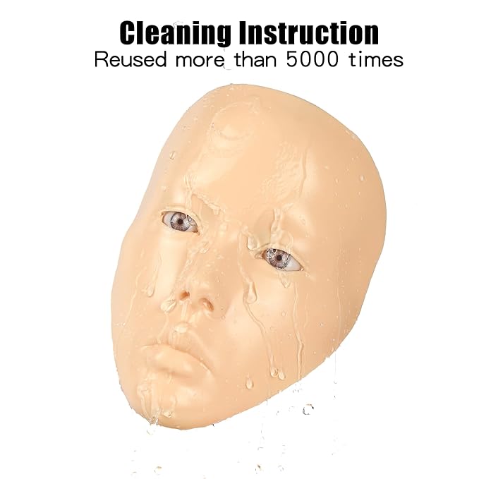 Makeup Practice Mannequin Face, 5d Reusable Silicone Makeup