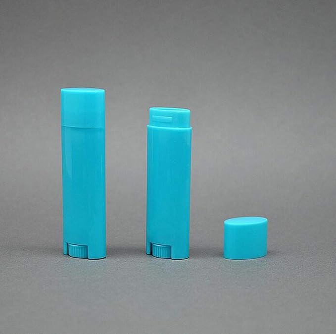 5ml 25Pcs Empty Oval Deodorant Lip balm Tubes Containers Twist-up Refillable Containers for Lipstick,Chapstick,Homemade Lip balm,DIY Deodorants(Sky Blue)