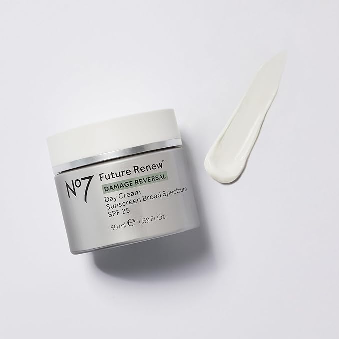 No7 Future Renew Damage Reversal Day Cream SPF 25 - Anti Aging Face Cream with SPF for Visibly Damaged Skin - Protects, Moisturizes & Reverses Dryness - Suitable for All Skin Types (1.69 Fl Oz)