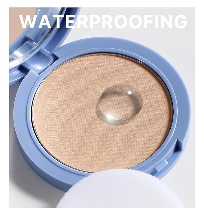 Oil Control Face Pressed Powder,Matte Smooth,Waterproof Long-Lasting Setting Powder, Perfect Lightweight Facial Makeup For Soft Focus Finish,Minimizes Fine Lines And Pores,0.35Oz (PURE BEIGE)