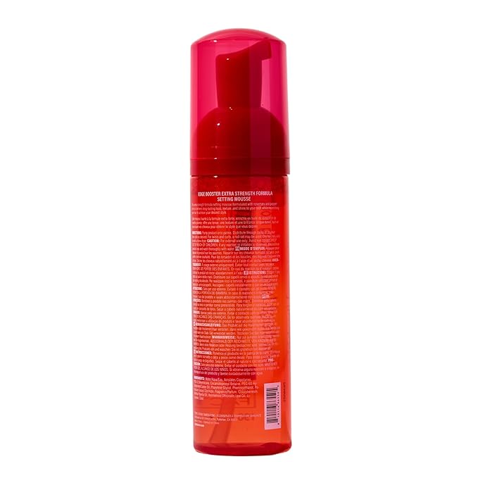 Style Factor EDGE BOOSTER Extra Strength Setting Mousse – Frizz Control, Extra Volume, and Conditioning – 6.4oz Ruby Mousse for Curly Hair