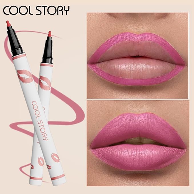 COOL STORY Matte Lip Liner Pencil - Waterproof, Non-Fading, Long-Lasting Plump Effect for Fuller Lips Makeup, Soft & Smooth Texture Easy Glide Lipstick (13#, Pack of 1)