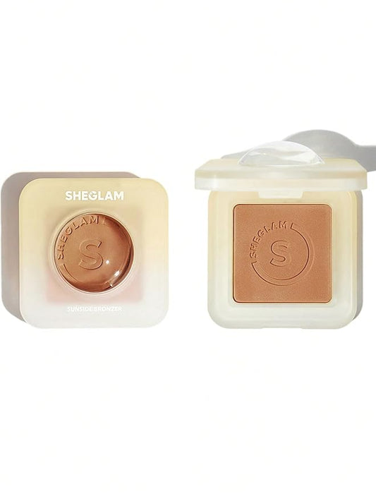 SHEGLAM Sunside Bronzer Powder Contour Long Wear Evenly Pigmented Neutral Warm Tone Sculpting Natural Matte Contour & Bronzer Face Makeup-Midsummer