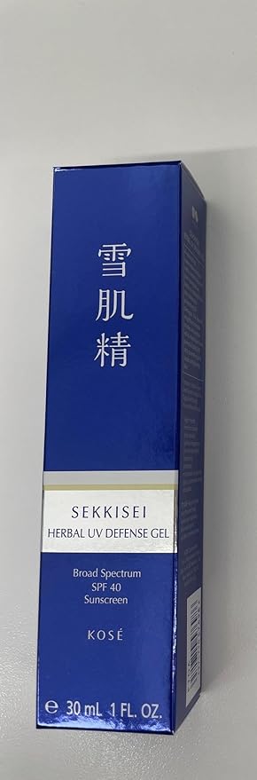 SEKKISEI Herbal UV Defense Gel for Face Broad Spectrum Sunscreen, SPF40, 1 Ounce