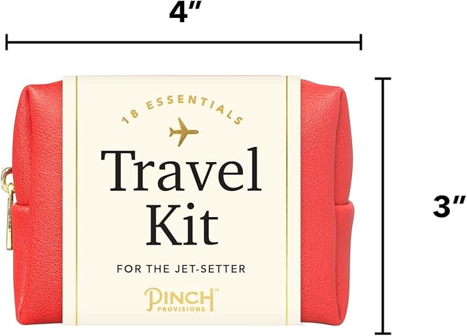 Pinch Provisions Travel Kit, includes 18 Must-Have Emergency Essential Items for Travelling, Ideal Road Trip or Airport Gift for Friends, Family & Peers, Portable Pouch