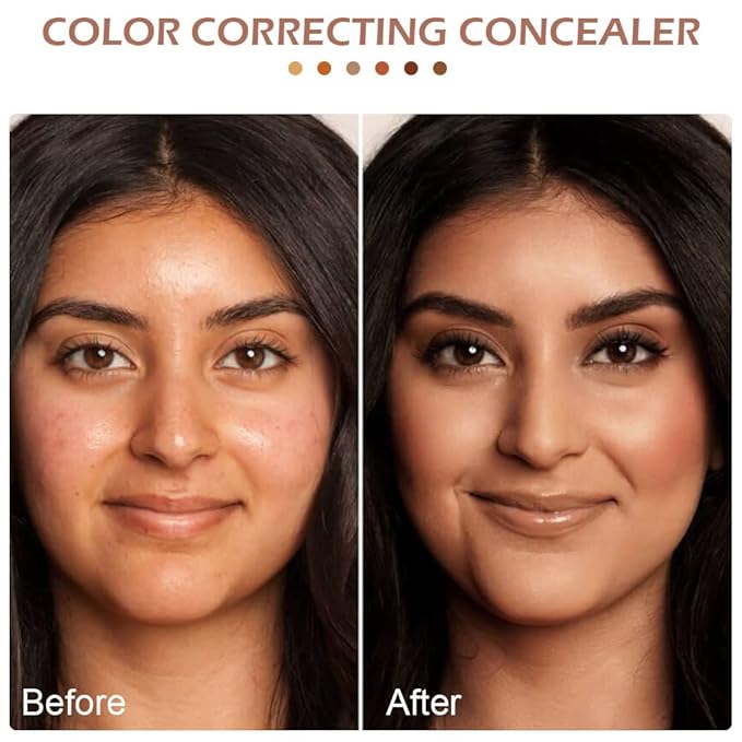 6 Color Correcting Concealer Palette With Concealer Brush,