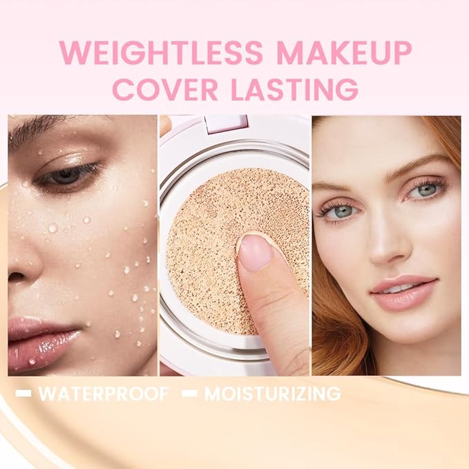 Nuder Cushion Foundation,Natural Beige for Natural & Medium with Neutral Skin Tone,Long-Lasting,Lightweight,Flawless Coverage,Dewy Finish,Concealing Blemishes and Under-eye Bags for All Skin Types