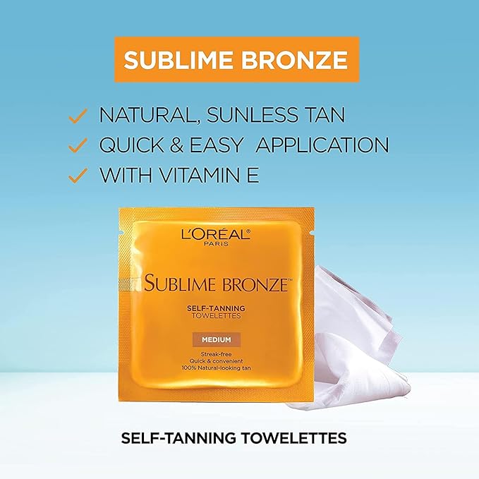 Loreal Paris Sublime Bronze self tanning Towelettes for body (3 Pack)
