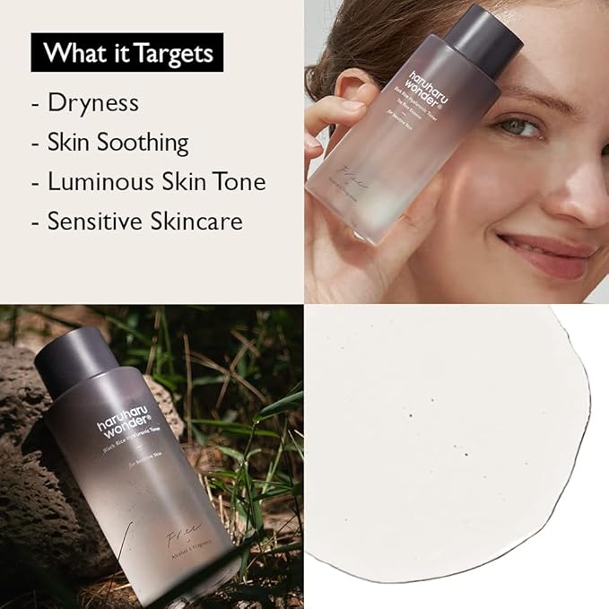 haruharu Wonder Black Rice Probiotics Barrier Essence & Black Rice Hyaluronic Toner for Sensitive Skin Set