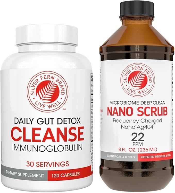 Silver Fern Brand Ultimate Clean-Up Kit - Mild Issues - Cleanse Capsules & Nano Scrub Liquid, I Kit, 30 Day Supply, No Gluten, No Dairy, Made in USA