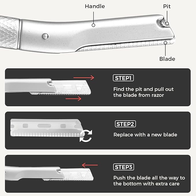 ZOMCHI Precision Eyebrow Razor Blades - Set of 10 Replacement Blades