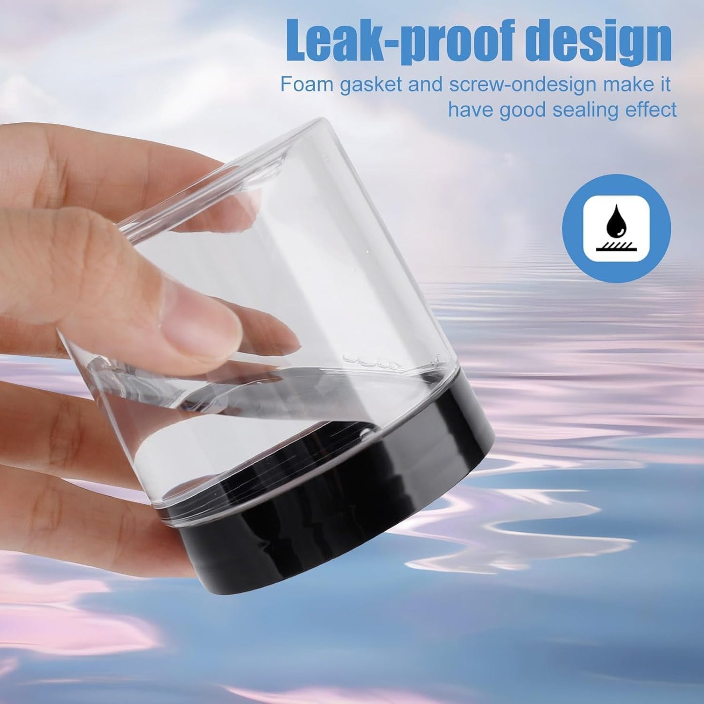 40 Pack 4 Oz Plastic Containers with Lids, OBKJJ Clear Travel Size Leak Proof Makeup Travel Containers BPA Free Cosmetic Slime Jars for Lotion, Cream, Body Butter, Makeup, Ointments (40)