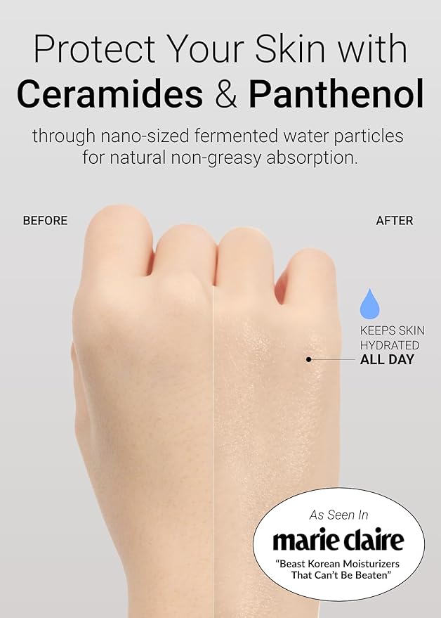 JUNG SAEM MOOL Essential Mool Cream Light 1.7 Fl Oz, Hydrating Water Cream with Ceramide and Centella, Perfect Prep Step Before Cushion Foundation for Smooth, Radiant Finish, Korean Skincare