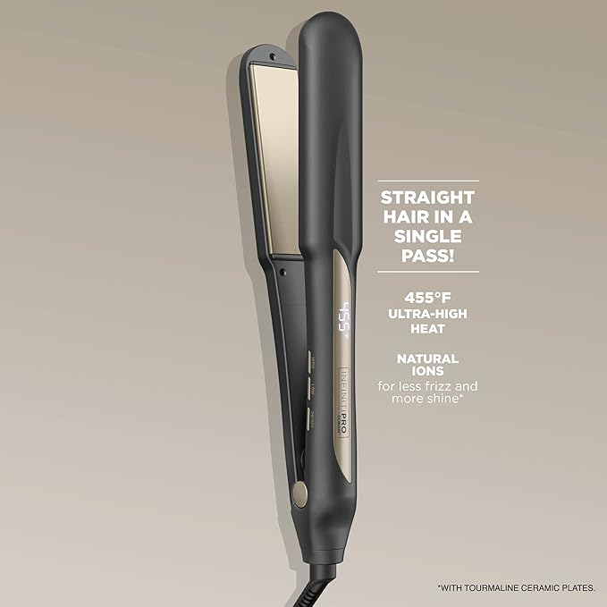 INFINITIPRO BY CONAIR Tourmaline Ceramic Flat Iron, 1 1/4-inch Digital Hair Straightener