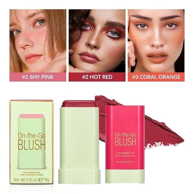 Blush Rare Beauty Liquid Blush Cream Blush Stick For Cheeks Natural Blendable Powder Blusher Stick On The Go Blush Brushes For Makeup Cheeks,Natural Waterproof, Long Lasting (red)