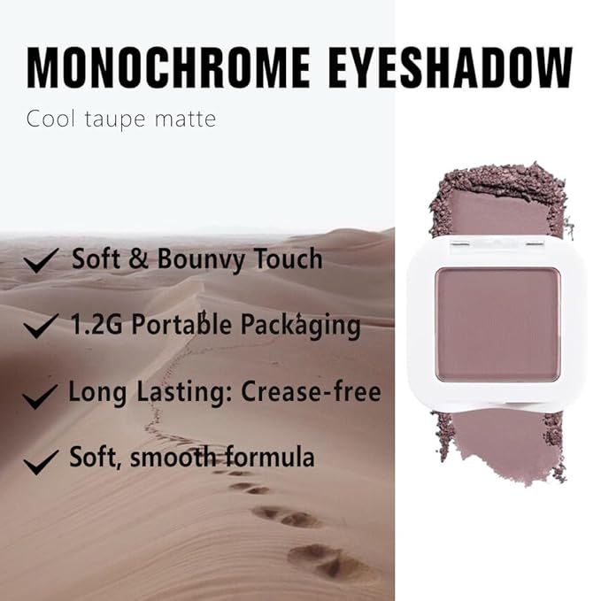 Kaely Taupe Single Eyeshadow Makeup, Neutral Powde Eye Shadow for Older Women, Lavender Plum Mauve Matte Eyeshadow Palette Pigmented Waterproof, sombras para ojos, Lightweight Blendable, 05