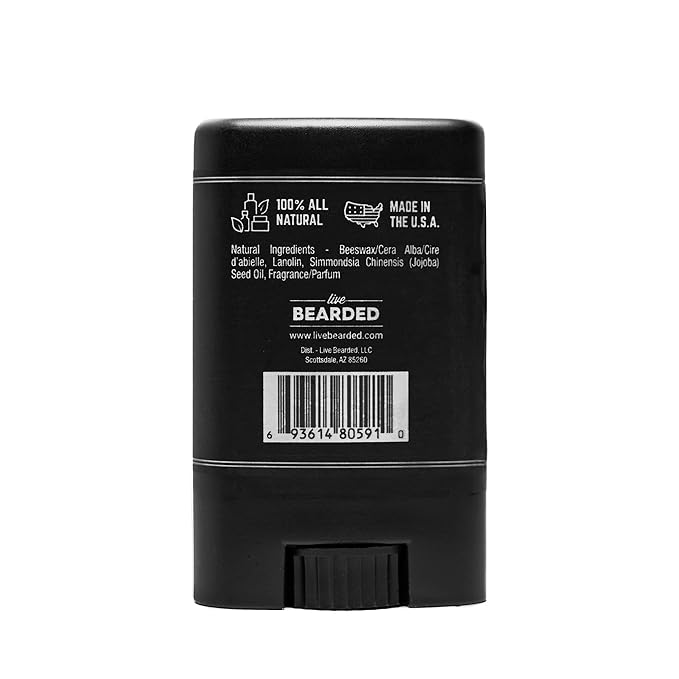 Live Bearded: Mustache Wax - Wingman - 0.35 Oz - Medium Hold - All-Natural Ingredients with Beeswax, Lanolin, Jojoba Oil and Essential Oils for Fragrance - Made in the USA