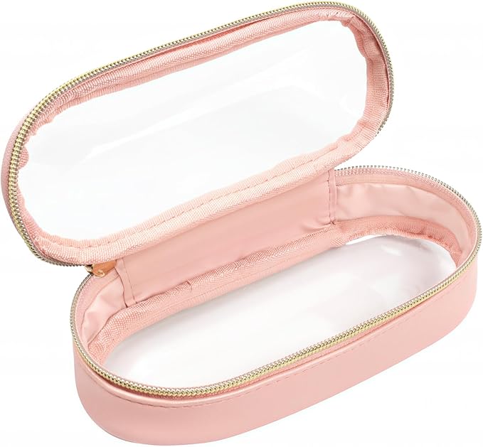 Clear Makeup Bag Small, TSA Approved Portable Toiletry Bag with Zipper Cosmetic Travel Bag Makeup Organizer Case Mini Makeup Pouch for Purse Car Organizer Bag for Women Men